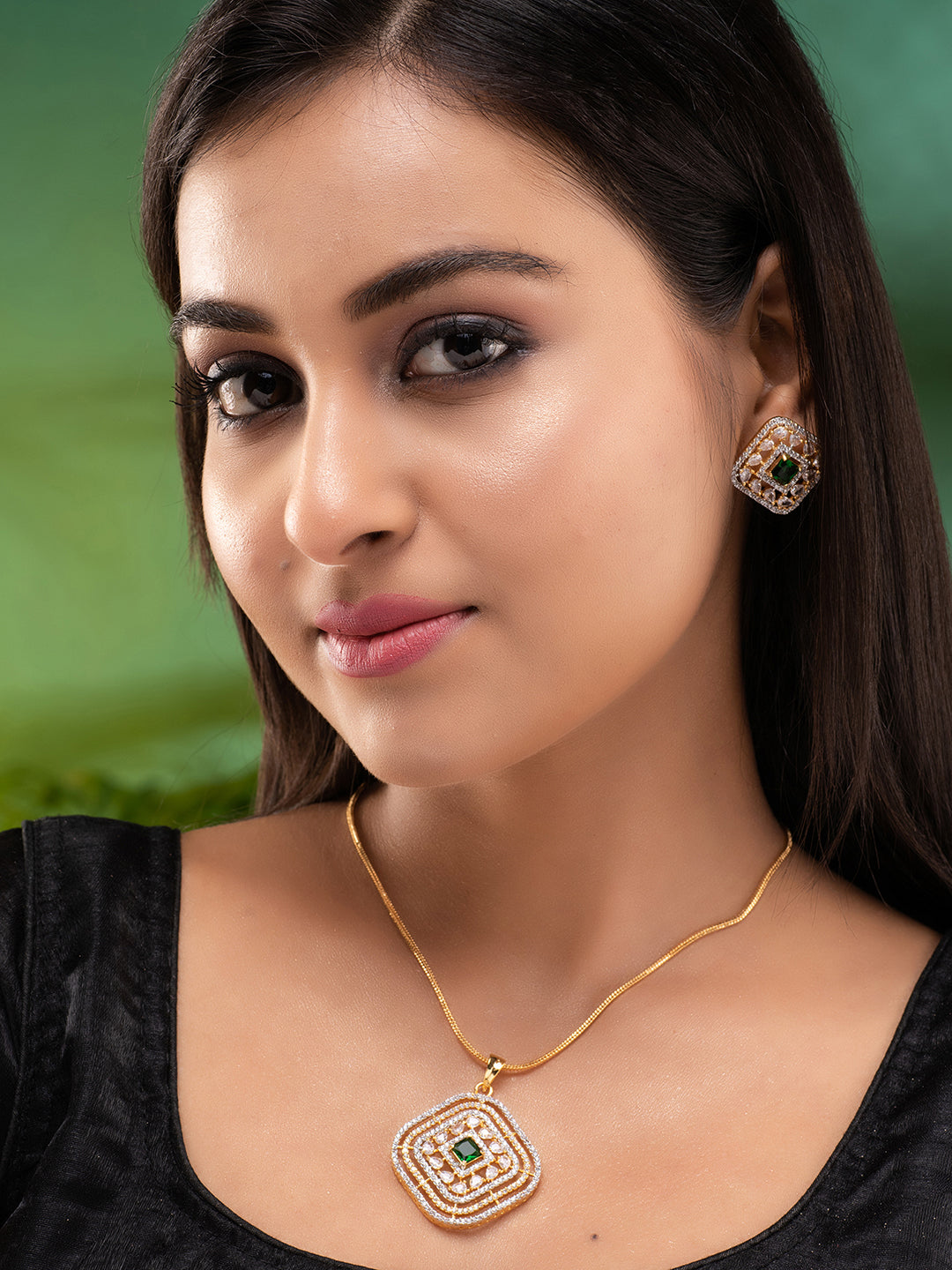 Women Green Jewellery Set, zaveri pearls, sale price rs, sale price, sale gold plated, sale gold, sale, rubans, ring, regular price, priyassi jewellery, kushal's - Saraf RS Jewellery